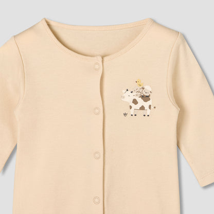 Pack of 5 Juniors Round Neck Long Sleeves Sleepsuit with Print