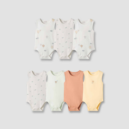 Juniors Assorted Sleeveless Bodysuit - Set of 7 - Multicolour / 12-18 mths