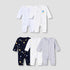 Pack of 5 Juniors Cotton Round Neck Long Sleeves Sleepsuit with Print - Multicolour / 12-18 mths