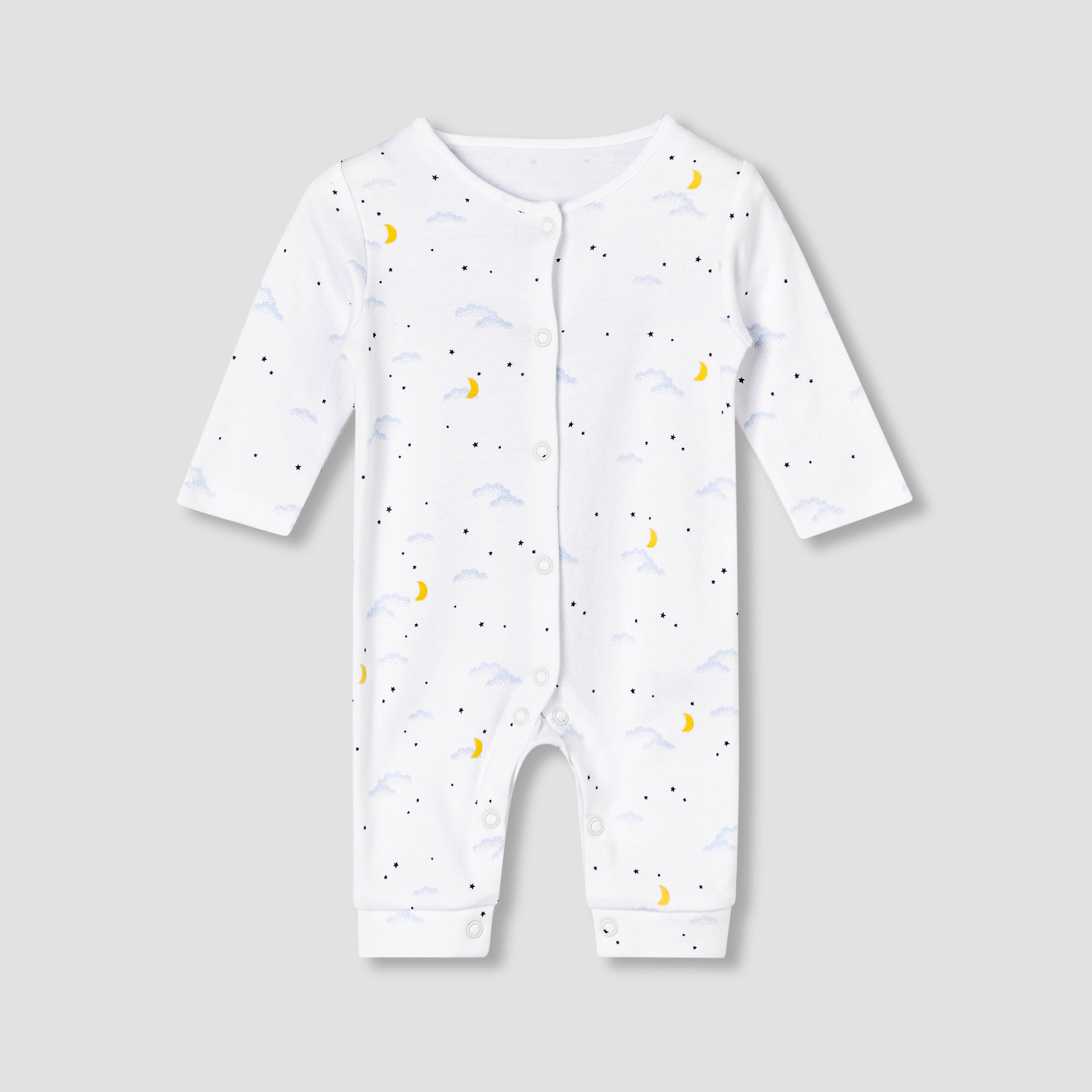 Pack of 5 Juniors Cotton Round Neck Long Sleeves Sleepsuit with Print