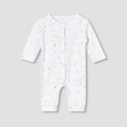 Pack of 5 Juniors Cotton Round Neck Long Sleeves Sleepsuit with Print