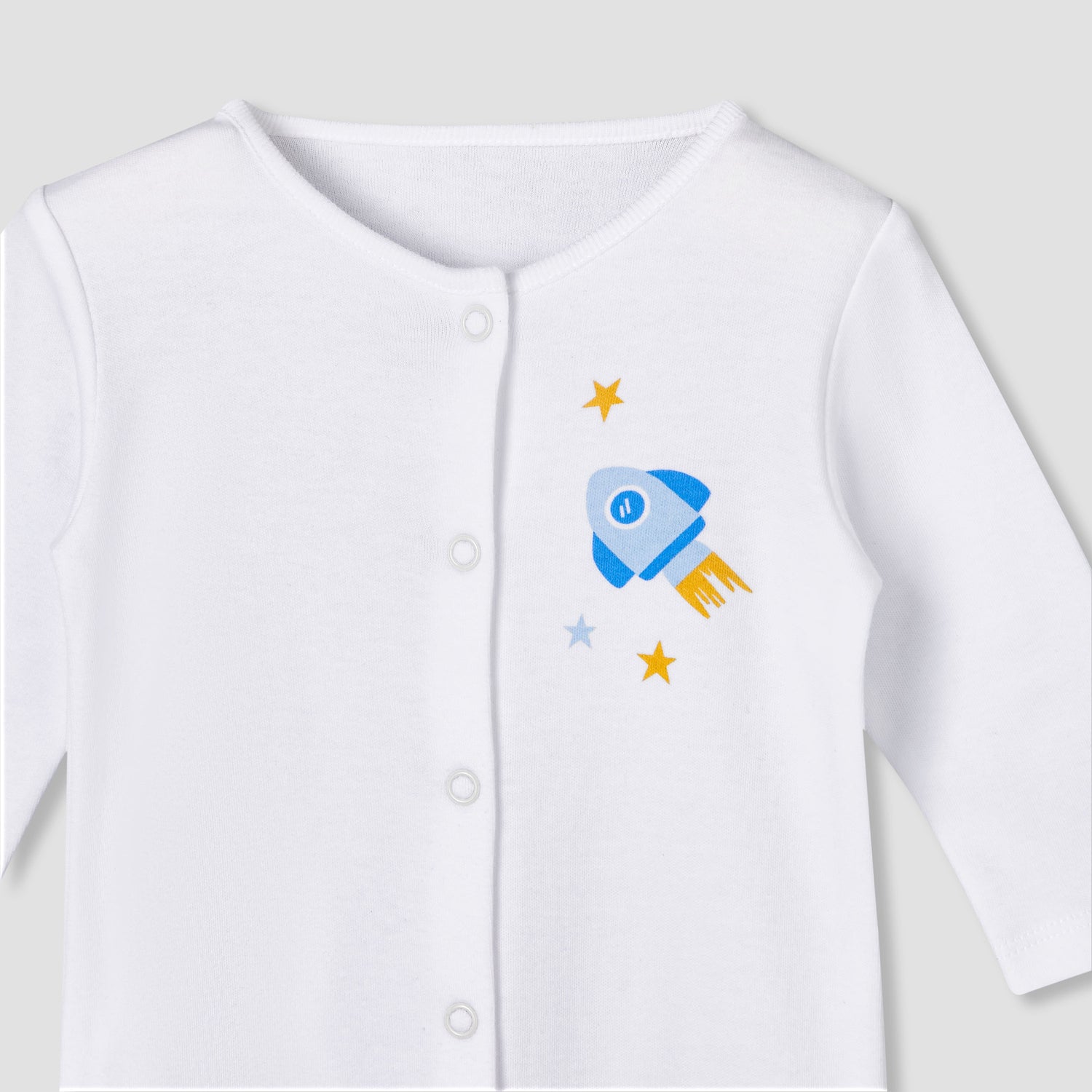 Pack of 5 Juniors Cotton Round Neck Long Sleeves Sleepsuit with Print