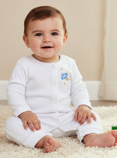 Pack of 5 Juniors Cotton Round Neck Long Sleeves Sleepsuit with Print-baby-boys-clothing-nightwear-sleepsuits-image-2