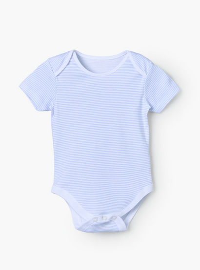 Pack of 5 Juniors Crew Neck Short Sleeves Bodysuit with Rocket Print-baby-boys-clothing-bodysuits-image-5