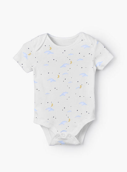 Pack of 5 Juniors Crew Neck Short Sleeves Bodysuit with Rocket Print-baby-boys-clothing-bodysuits-image-7