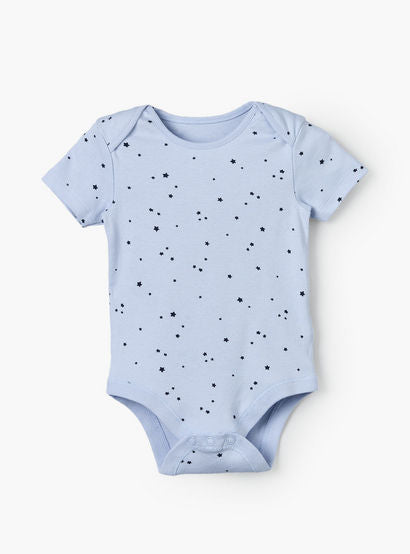 Pack of 5 Juniors Crew Neck Short Sleeves Bodysuit with Rocket Print-baby-boys-clothing-bodysuits-image-8
