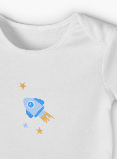 Pack of 5 Juniors Crew Neck Short Sleeves Bodysuit with Rocket Print-baby-boys-clothing-bodysuits-image-9