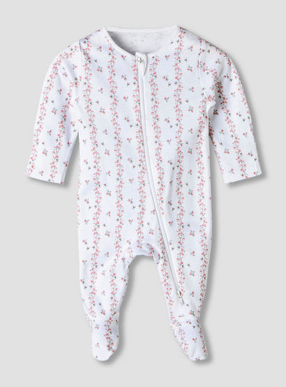 Pack of 3 Juniors Organic Cotton Round Neck Long Sleeves Sleepsuit with Floral Print-baby-girls-clothing-nightwear-sleepsuits-image-4