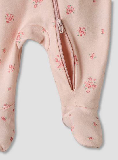 Pack of 3 Juniors Organic Cotton Round Neck Long Sleeves Sleepsuit with Floral Print-baby-girls-clothing-nightwear-sleepsuits-image-6