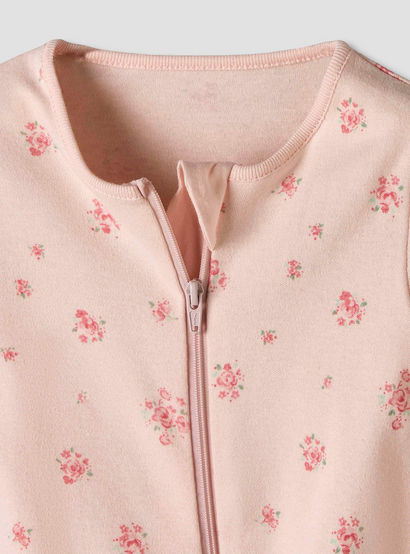 Pack of 3 Juniors Organic Cotton Round Neck Long Sleeves Sleepsuit with Floral Print-baby-girls-clothing-nightwear-sleepsuits-image-7