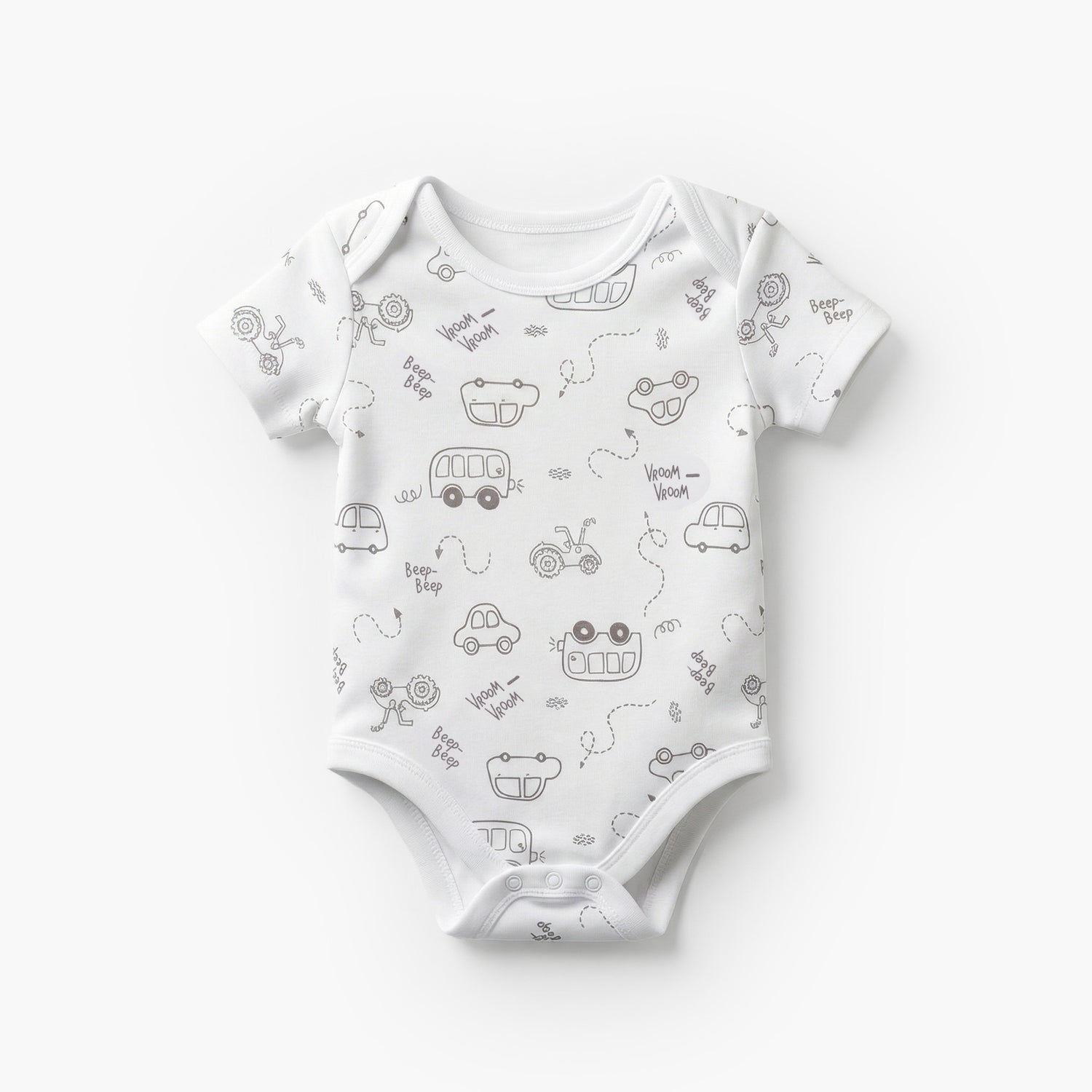 Pack of 3 Juniors Round Neck Short Sleeves Bodysuit with Snap Button Closure