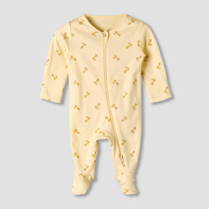 Pack of 3 Juniors Organic Cotton Round Neck Long Sleeves Sleepsuit with Print