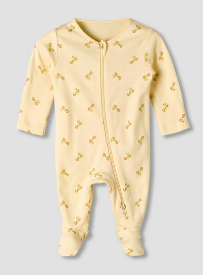 Pack of 3 Juniors Organic Cotton Round Neck Long Sleeves Sleepsuit with Print-baby-girls-clothing-nightwear-sleepsuits-image-5