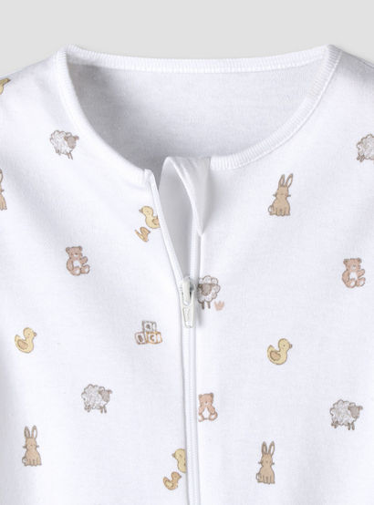 Pack of 3 Juniors Organic Cotton Round Neck Long Sleeves Sleepsuit with Print-baby-girls-clothing-nightwear-sleepsuits-image-6