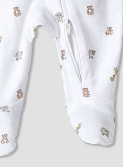 Pack of 3 Juniors Organic Cotton Round Neck Long Sleeves Sleepsuit with Print-baby-girls-clothing-nightwear-sleepsuits-image-7