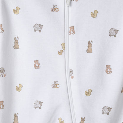 Pack of 3 Juniors Organic Cotton Round Neck Long Sleeves Sleepsuit with Print