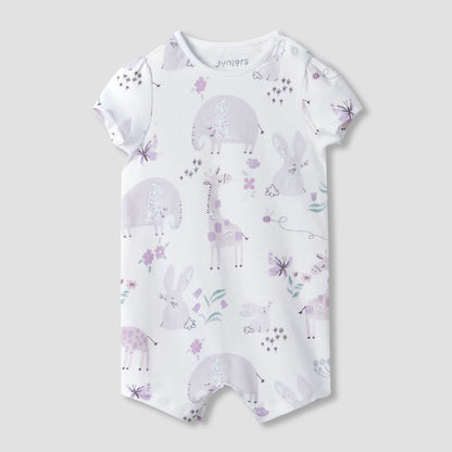 Juniors Animal Print Romper with Short Sleeves - Set of 2