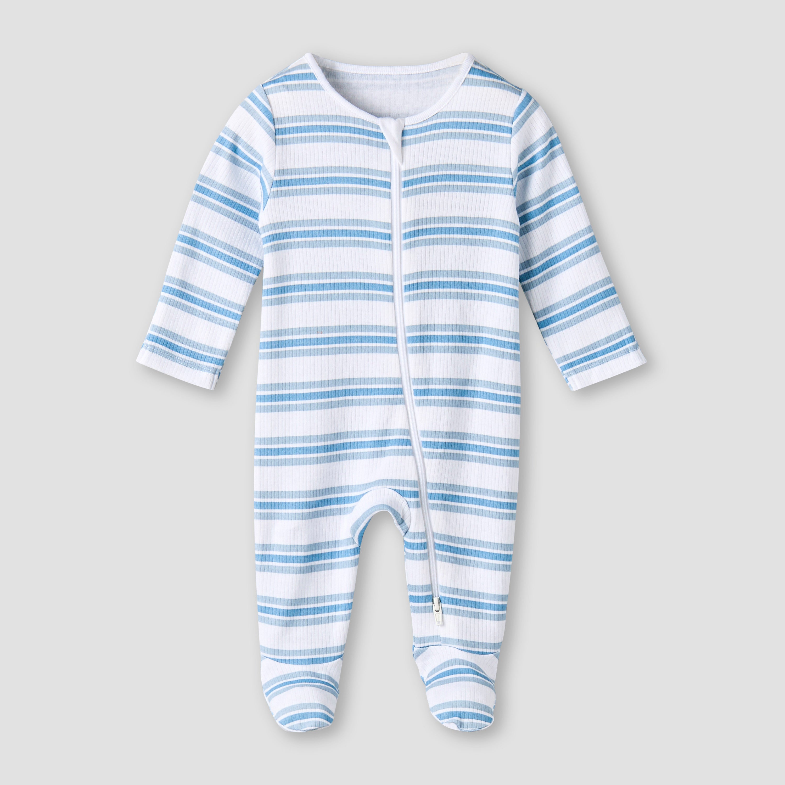 Pack of 3 Juniors Organic Cotton Crew Neck Long Sleeves Sleepsuit with Print