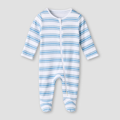 Pack of 3 Juniors Organic Cotton Crew Neck Long Sleeves Sleepsuit with Print