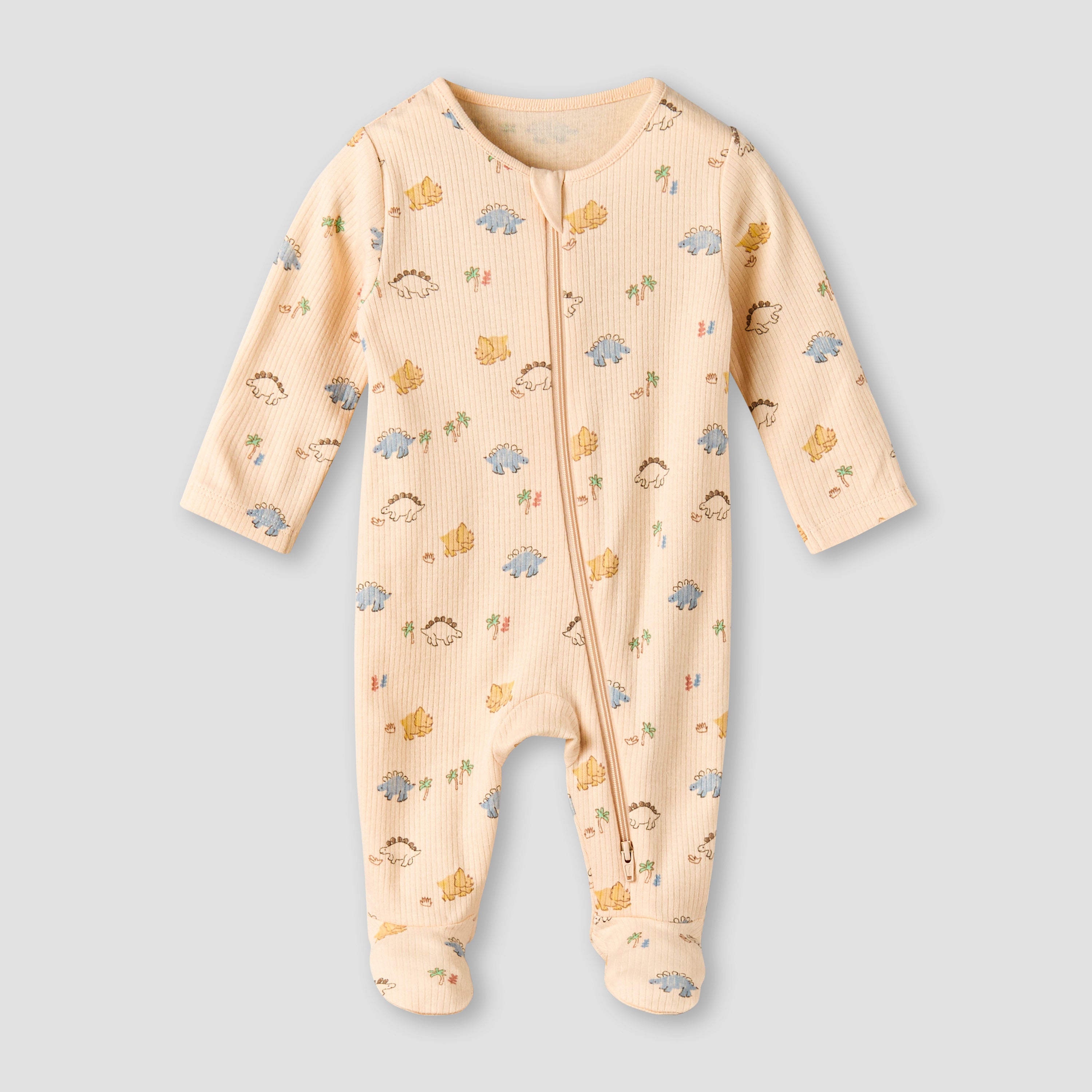 Pack of 3 Juniors Organic Cotton Crew Neck Long Sleeves Sleepsuit with Print