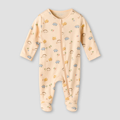 Pack of 3 Juniors Organic Cotton Crew Neck Long Sleeves Sleepsuit with Print