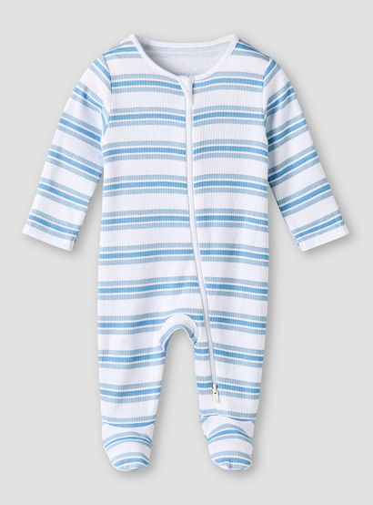 Pack of 3 Juniors Organic Cotton Crew Neck Long Sleeves Sleepsuit with Print-baby-boys-clothing-nightwear-sleepsuits-image-4