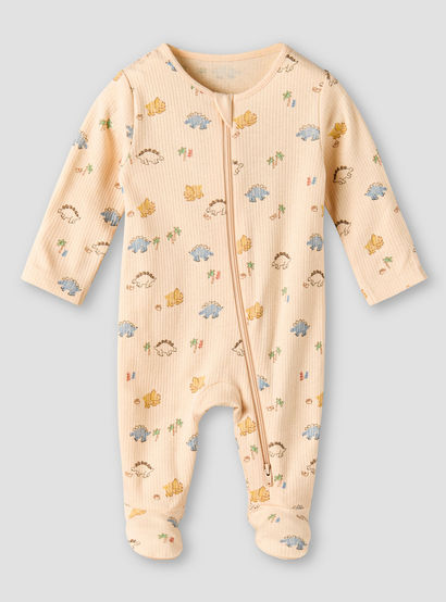 Pack of 3 Juniors Organic Cotton Crew Neck Long Sleeves Sleepsuit with Print-baby-boys-clothing-nightwear-sleepsuits-image-5