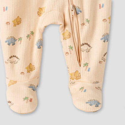 Pack of 3 Juniors Organic Cotton Crew Neck Long Sleeves Sleepsuit with Print