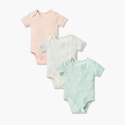 Juniors Assorted Bodysuit with Short Sleeves and Button Closure - Set of 3 - Multicolour / 12-18 mths