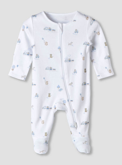 Pack of 3 Juniors Organic Cotton Round Neck Long Sleeves Sleepsuit with Print-baby-boys-clothing-nightwear-sleepsuits-image-5