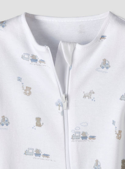 Pack of 3 Juniors Organic Cotton Round Neck Long Sleeves Sleepsuit with Print-baby-boys-clothing-nightwear-sleepsuits-image-6