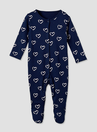 Pack of 3 Cotton Crew Neck Long Sleeve Sleepsuit with Snap Button Closure-baby-girls-clothing-nightwear-sleepsuits-image-2