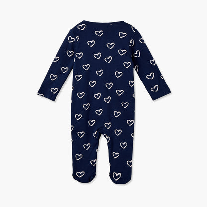 Pack of 3 Cotton Crew Neck Long Sleeve Sleepsuit with Snap Button Closure