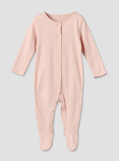 Pack of 3 Cotton Crew Neck Long Sleeve Sleepsuit with Snap Button Closure-baby-girls-clothing-nightwear-sleepsuits-image-4