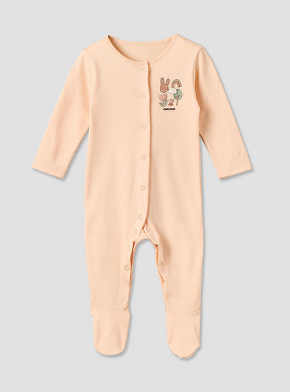 Pack of 3 Juniors Cotton Crew Neck Long Sleeve Sleepsuit with Bunny Print-baby-girls-clothing-nightwear-sleepsuits-image-3