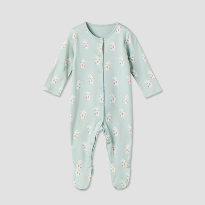 Pack of 3 Juniors Cotton Crew Neck Long Sleeve Sleepsuit with Bunny Print