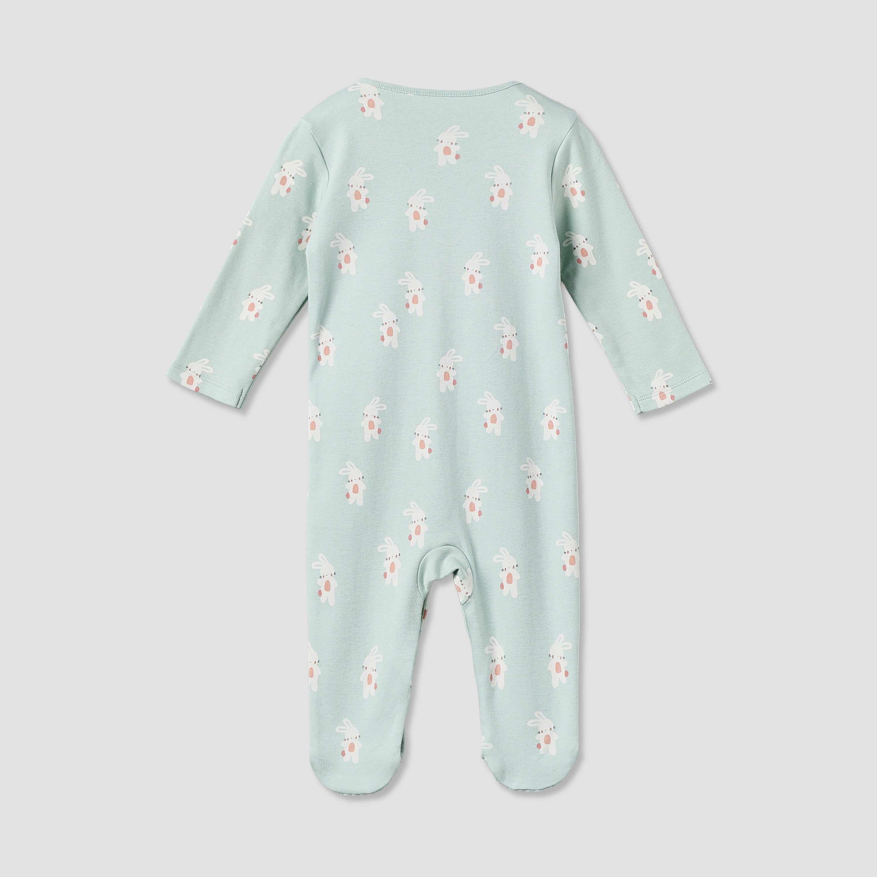 Pack of 3 Juniors Cotton Crew Neck Long Sleeve Sleepsuit with Bunny Print