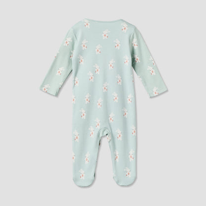 Pack of 3 Juniors Cotton Crew Neck Long Sleeve Sleepsuit with Bunny Print