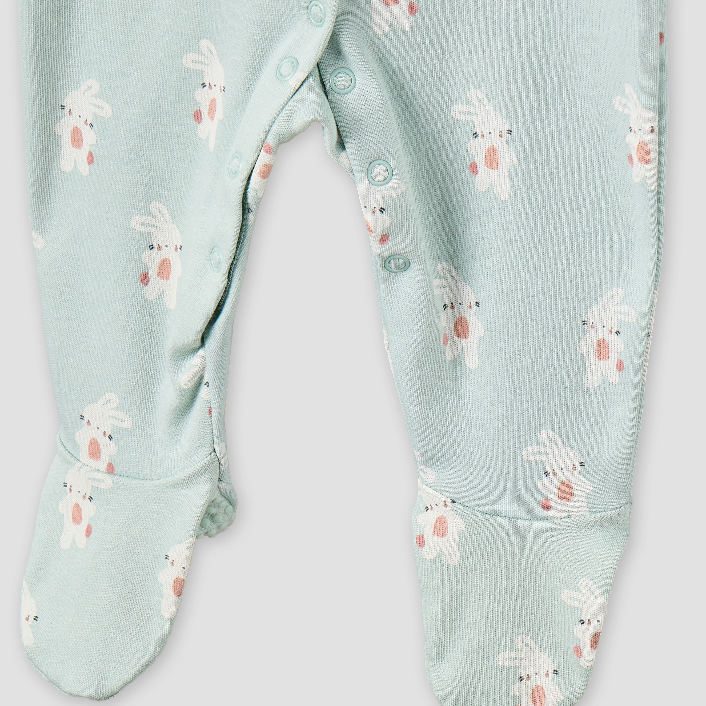 Pack of 3 Juniors Cotton Crew Neck Long Sleeve Sleepsuit with Bunny Print