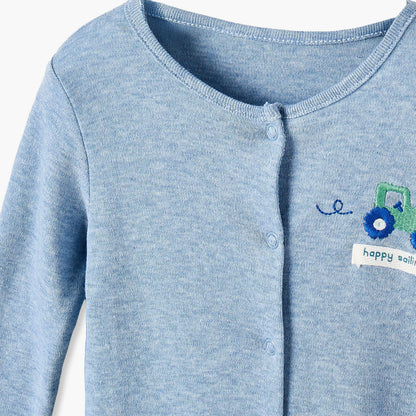 Pack of 3 Juniors Cotton Crew Neck Long Sleeves Sleepsuit with Assorted Print