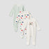Pack of 3 Juniors Cotton Round Neck Long Sleeves Sleepsuit with Assorted Print - Green / 12-18 mths