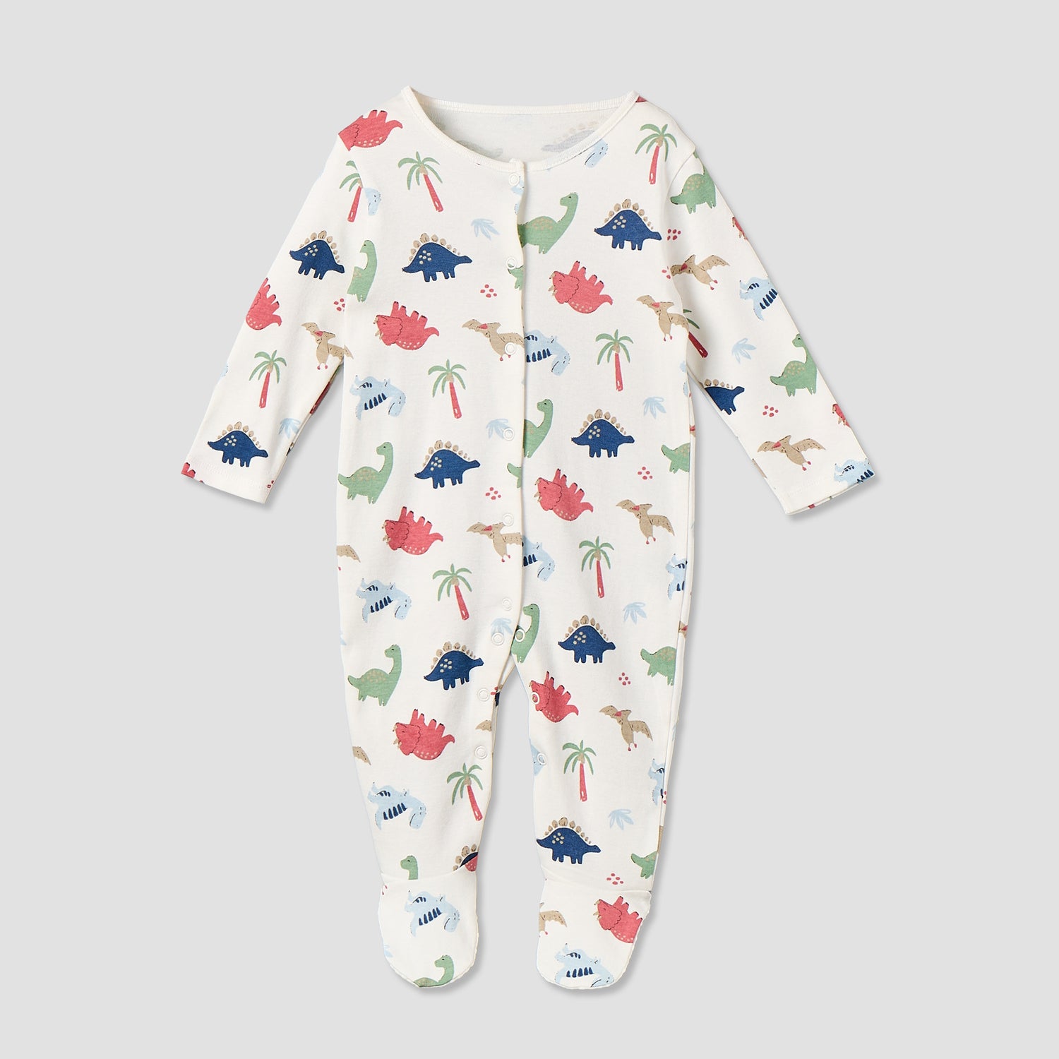 Pack of 3 Juniors Cotton Round Neck Long Sleeves Sleepsuit with Assorted Print