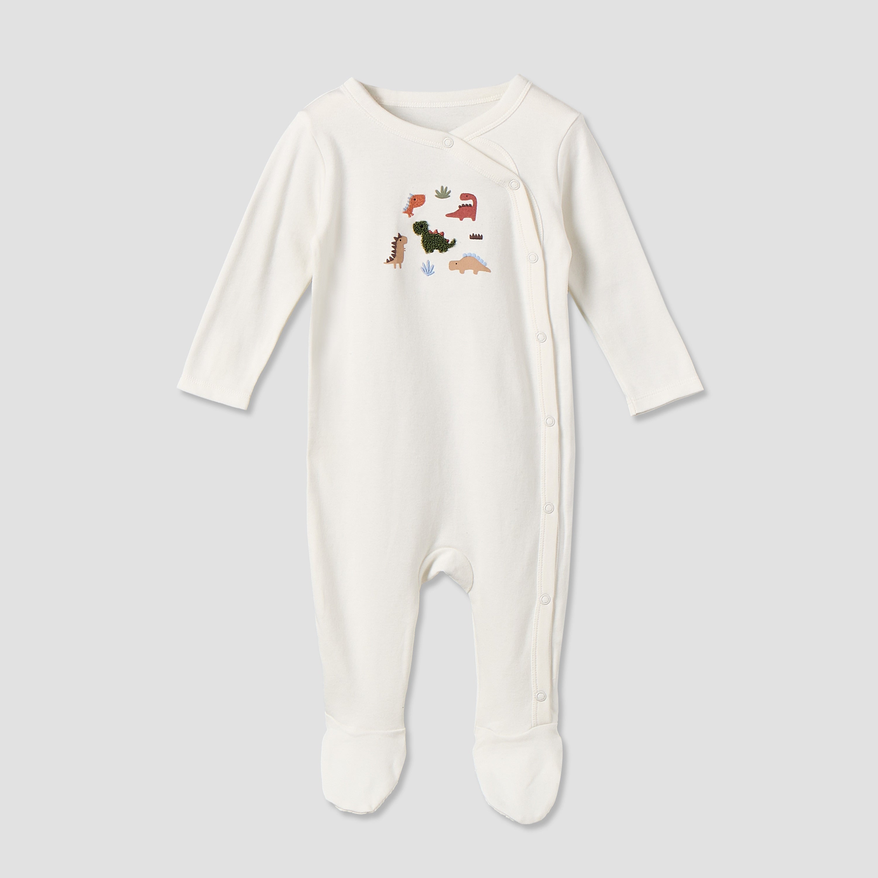Pack of 3 Juniors Cotton Round Neck Long Sleeves Sleepsuit with Assorted Print