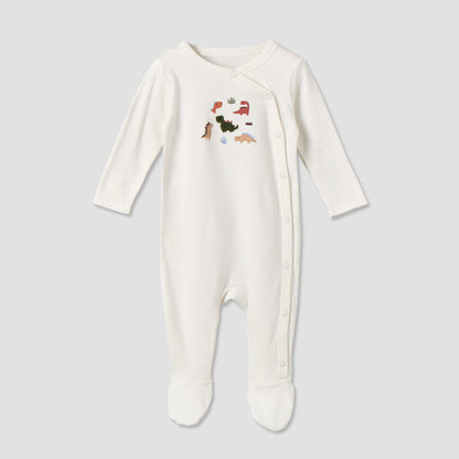 Pack of 3 Juniors Cotton Round Neck Long Sleeves Sleepsuit with Assorted Print