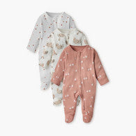 Juniors Printed Sleepsuit with Zip Closure and Long Sleeves - Set of 3-undefined-image-1