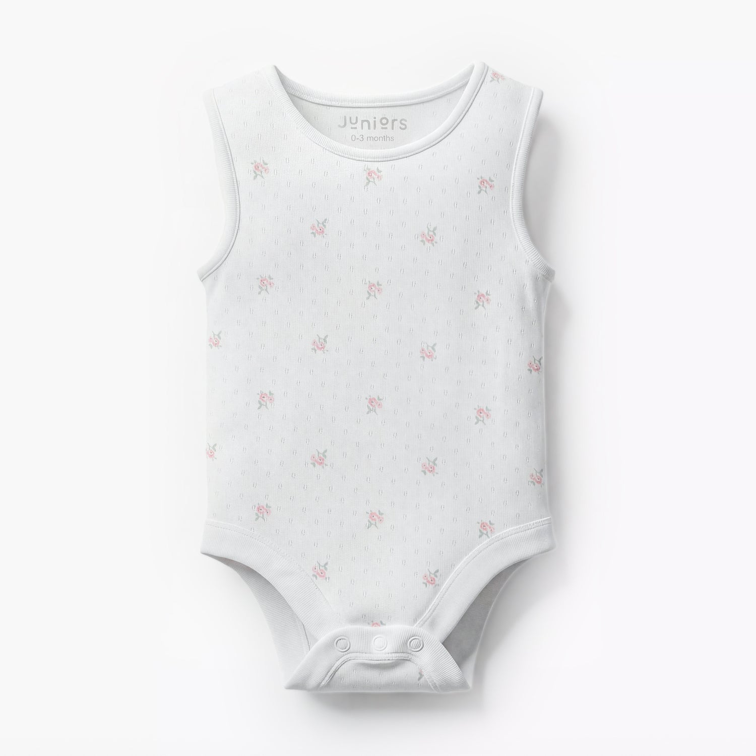 Pack of 7 Juniors Cotton Round Neck Sleeveless Bodysuit with Snap Button Closure