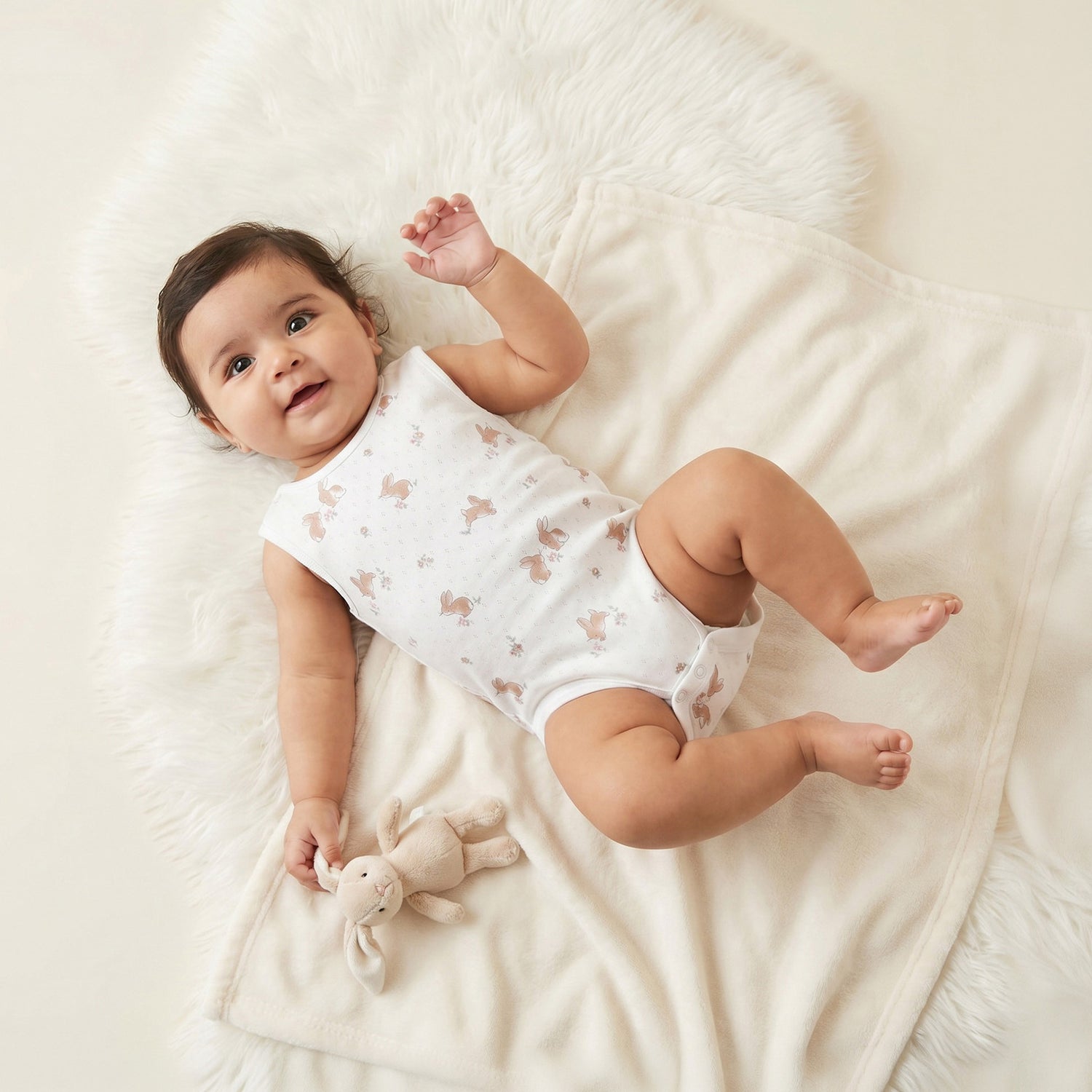 Pack of 7 Juniors Cotton Round Neck Sleeveless Bodysuit with Snap Button Closure