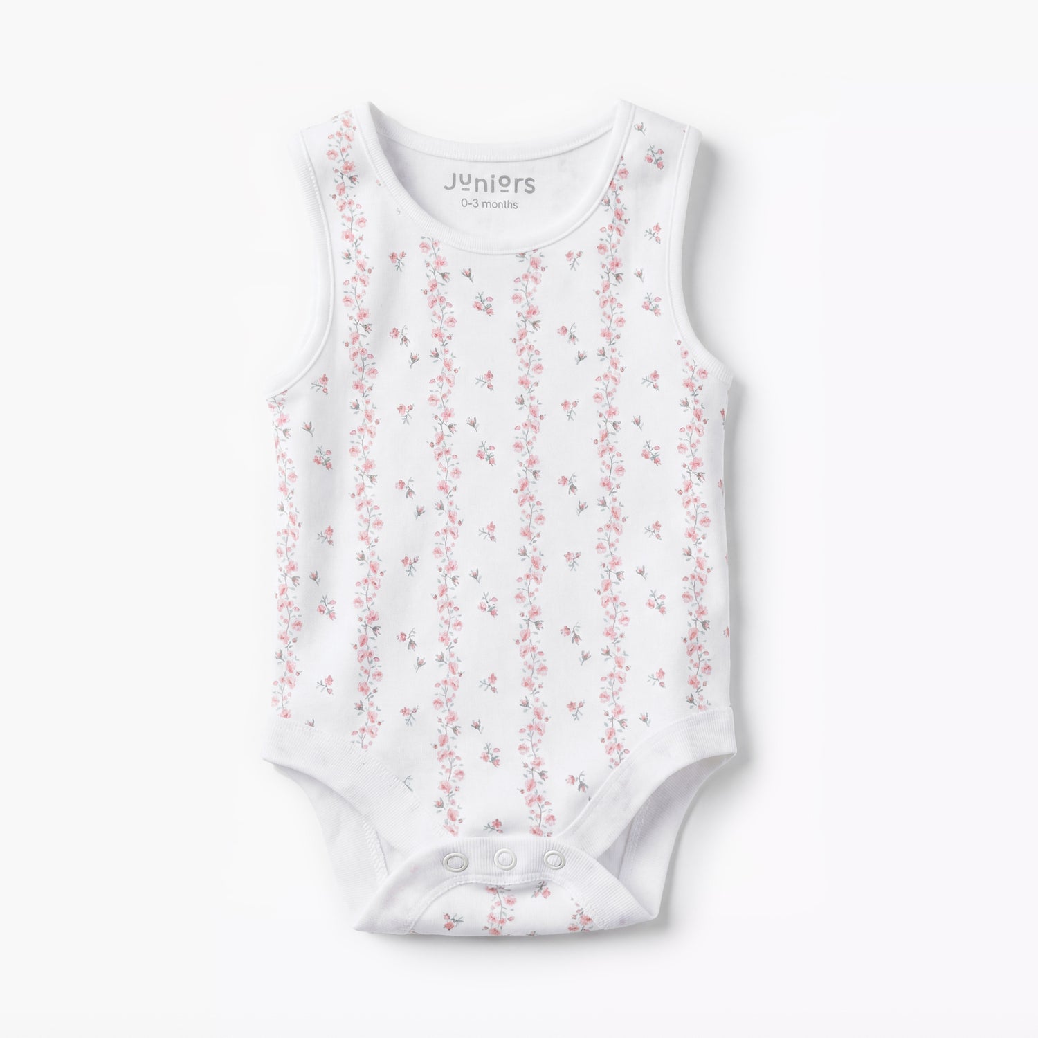 Pack of 7 Juniors Cotton Round Neck Sleeveless Bodysuit with Snap Button Closure