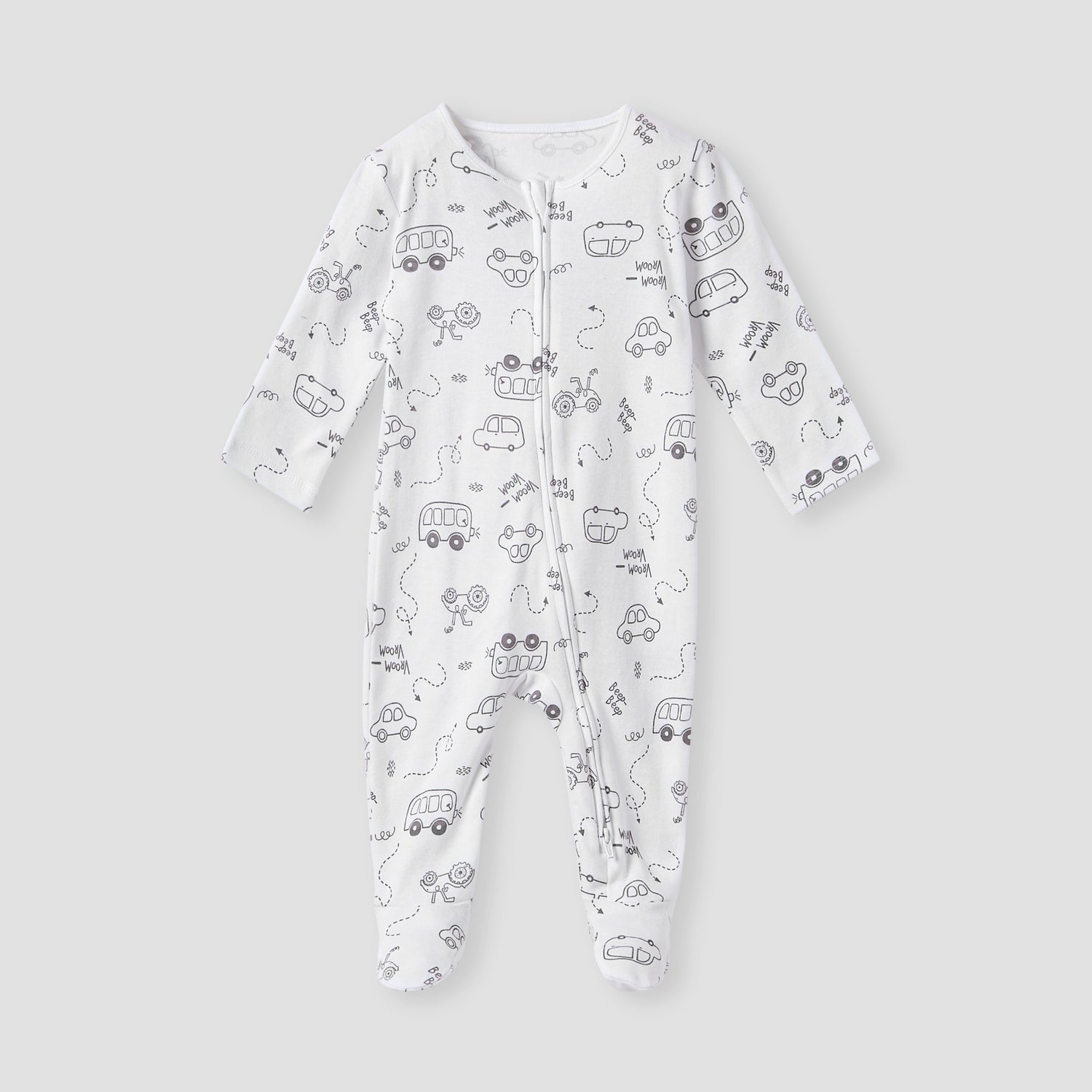 Juniors Printed Sleepsuit with Zip Closure - Set of 3