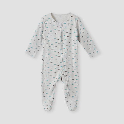 Juniors Printed Sleepsuit with Zip Closure - Set of 3